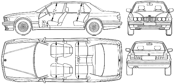 Automobilis BMW 7-Series L 1994 (E32) 