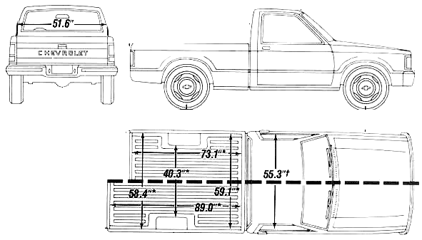 Auto Chevrolet S10 Short Bed 1990