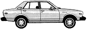 Car (photo sketch drawing-car scheme) Datsun Bluebird 510 4-Door 1979