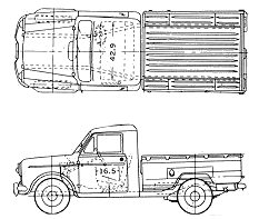 Mašīna (foto skice zīmēšanas-car shēma) Datsun Pick-up 223LG 1961