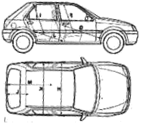 자동차 Ford E Fiesta Mk. III 5-Door 1993 