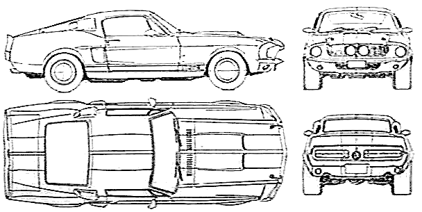 小汽车 Ford Mustang Shelby GT500 1968 