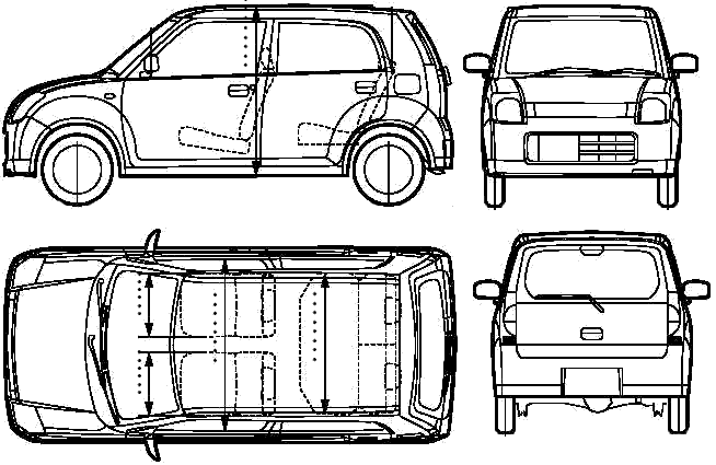 자동차 Mazda Carol 2006: 인물의 이미지를 축소판 그림 이미지를 차에 schematize