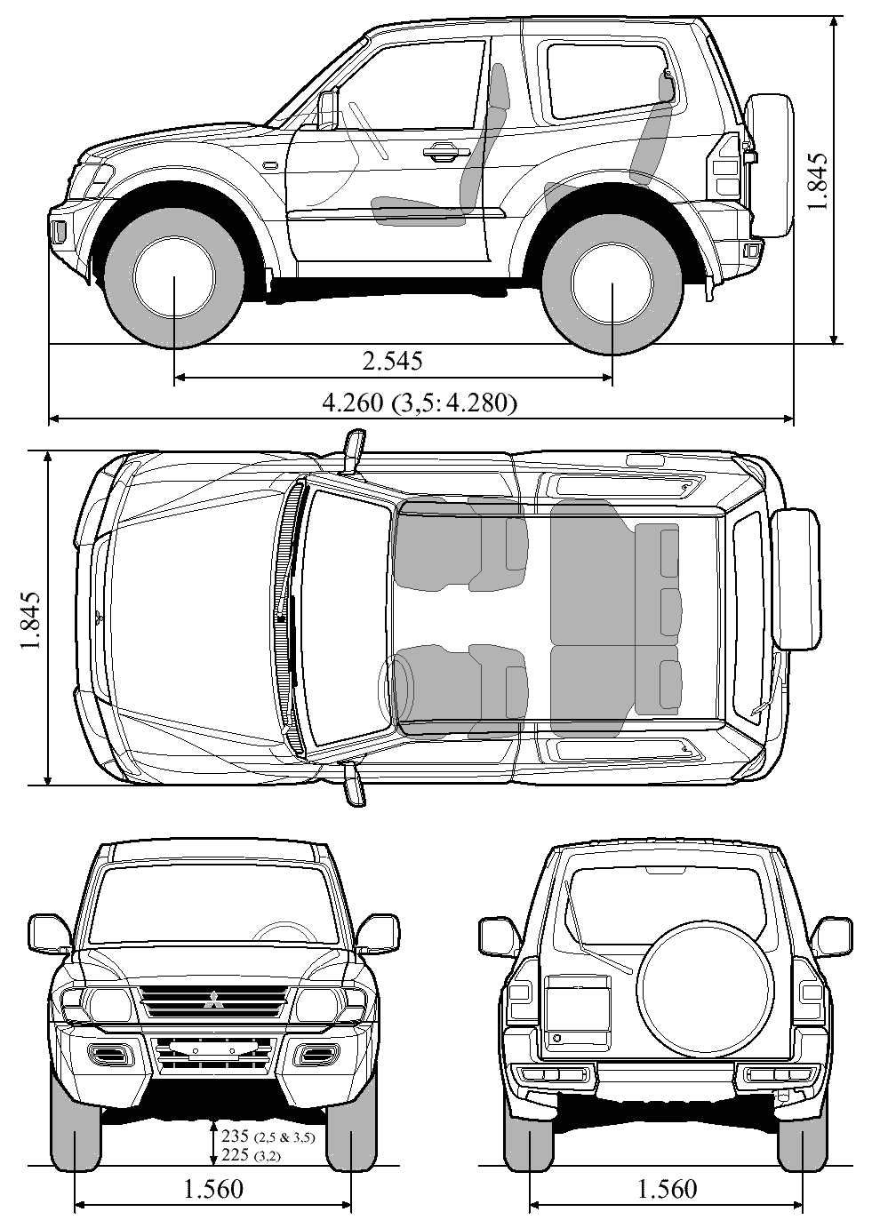 Karozza Mitsubishi Pajero GL