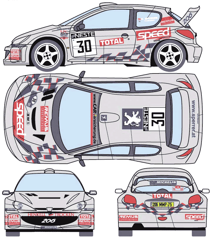 Mašīna Peugeot 206 Rally 