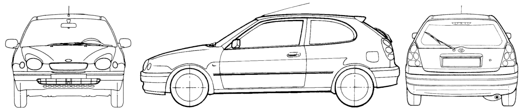 자동차 Toyota Corolla Compact E11 3-Door 
